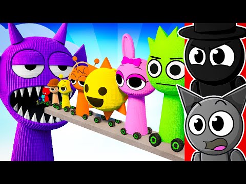 GIANT DURPLE vs SPRUNKI CARS..??