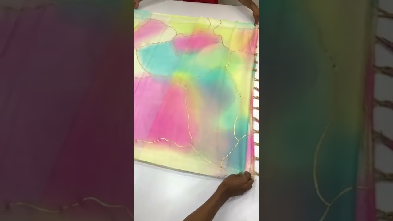 organza dreamy pastel shaded print sarees @VGCollections1812