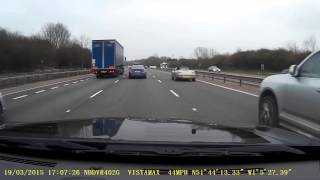 preview picture of video 'Close Shave Oxford Services M40 - Range Rover at fault'