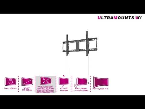 Миниатюра изображения товара Кронштейн для телевизора Ultramounts UM 840T (черный)