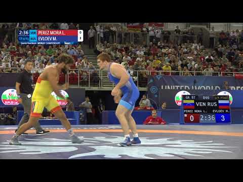 1/4 GR - 97 kg: L. PEREZ MORA (VEN) v. M. EVLOEV (RUS)