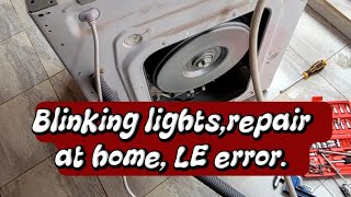 LG washer blinking lights,drum struggles to rotate,no error simple repair at home 0790076362