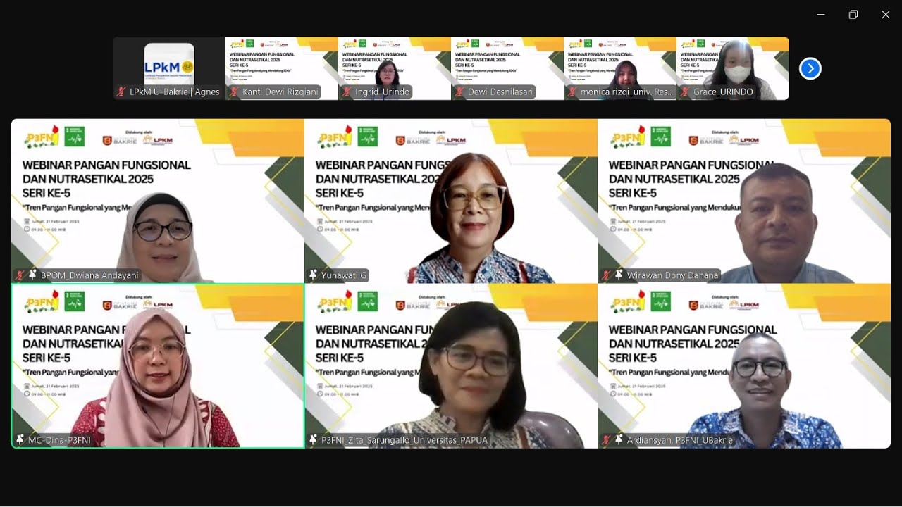 Webinar Pangan Fungsional dan Nutraseutikal 2025 Seri ke-5