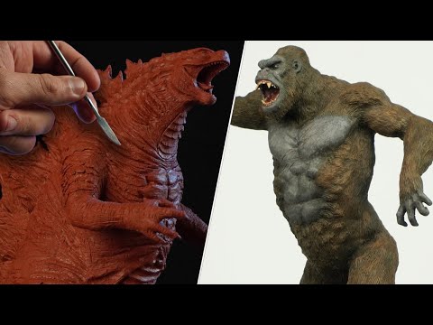 Sculpting GODZILLA VS KING KONG Diorama [ Timelapse ]