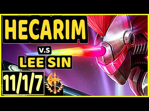 LAMABEAR (HECARIM) vs LEE SIN - 11/1/7 KDA JUNGLE CHALLENGER GAMEPLAY - EUW