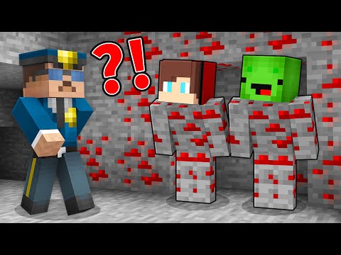 Mikey and JJ Pranked as REDSTONE in Minecraft (Maizen)