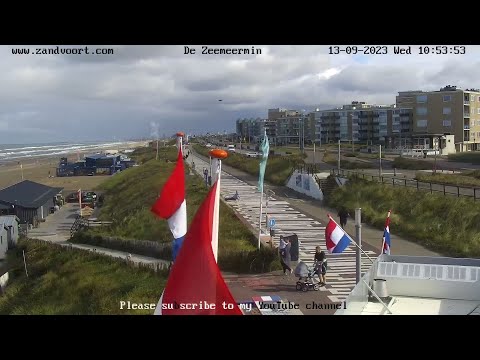 🔴Live webcam beach and boulevard Barnaart Zandvoort (Home to the Dutch Grand Prix), The Netherlands