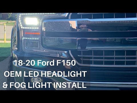 2018 - 2020 Ford F150 OEM LED Headlight install on a truck with halogen headlights.