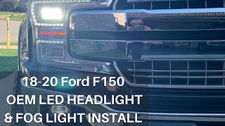 2018 - 2020 Ford F150 OEM LED Headlight install on a truck with halogen headlights.