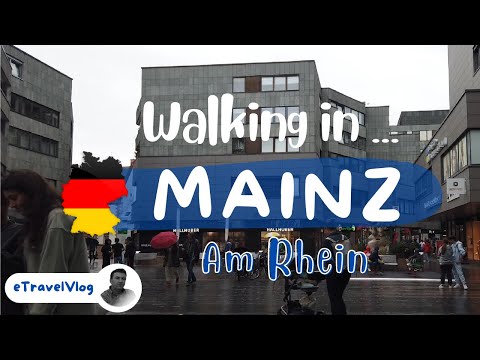 Mainz Am Rhein-Spaziergang, Deutschland-Reise 4k, Deutschland-Sightseeing, Sommer-Rundgang