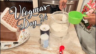 VLOGMAS DAY 24 🎄 CHRISTMAS EVE | COOKIE PREP, WORK BREAKFAST & HOLIDAY LIGHTS