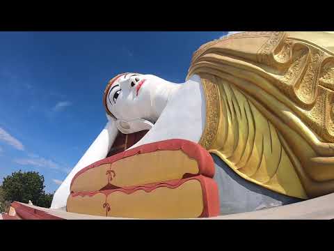 O Buda Reclinado Gigante (Shwe Thar Lyaung) em Monywa, Mianmar