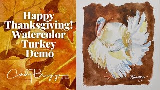 How to paint a Quick Sketch Watercolor Turkey by Cindy Briggs