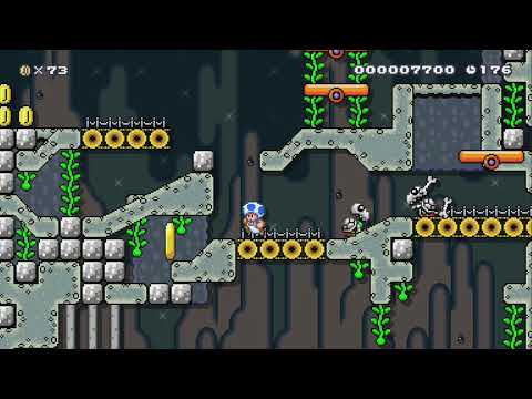 the magical mine shaft by Mr.Maker75 - Super Mario Maker 2 - No Commentary 1bx 1by