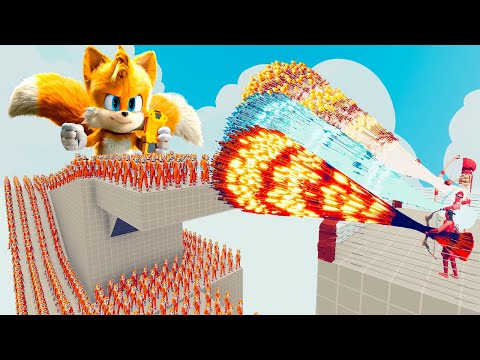 100x TAILS + 2x GIANT vs 3x EVERY GOD - Totally Accurate Battle Simulator TABS