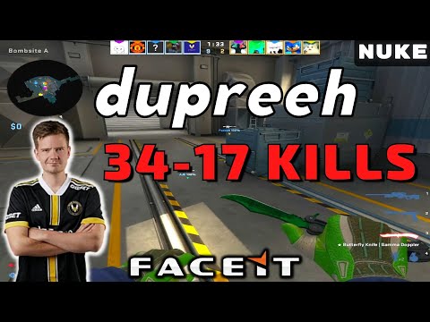 CSGO POV dupreeh (34-17) Nuke 𝙒𝙞𝙣 (16-11) / Faceit 22.12.22