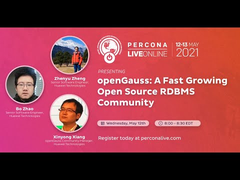 Percona Live ONLINE 2021 Open Source Database Conference May 12 13 2021