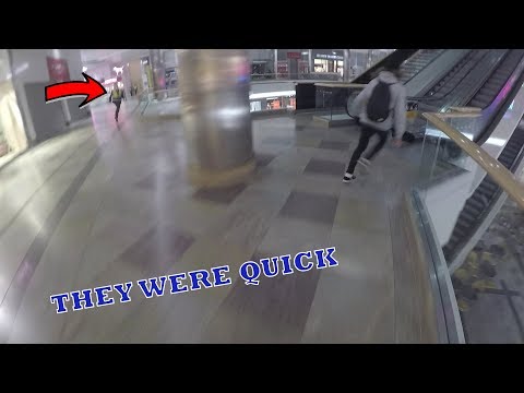 SECURITY CHASE AROUND CLOSED SHOPPING MALL!