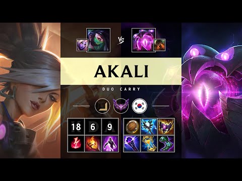 Akali Carry vs Vel'Koz - KR Master Patch 25.09