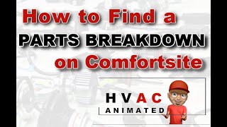 How to Look up Trane Part lists/numbers on Comfortsite