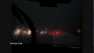 preview picture of video 'Thunderstorm on Interstate 4 (I-4) East (To Orlando) - Near Tampa City - By Night - Heavy Rain'