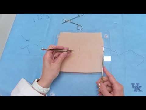 Simple buried/subcuticular stitch (closing port sites)