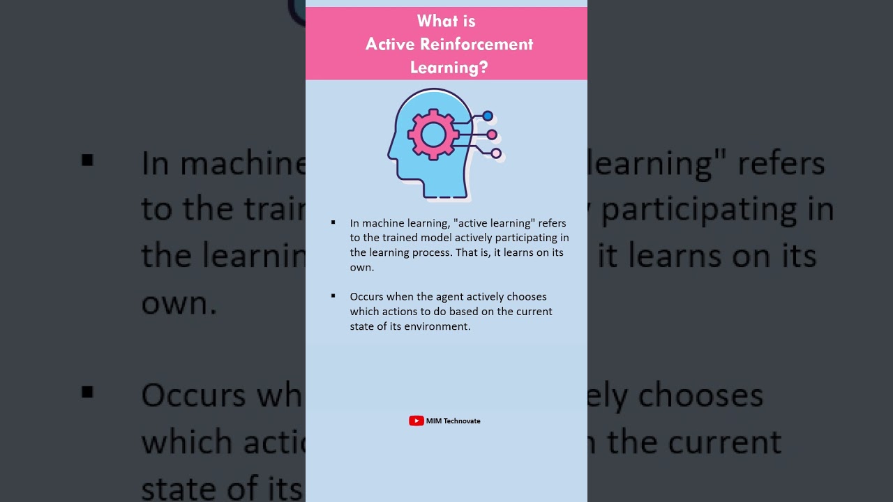 What is Active Reinforcement Learning? #reinforcementlearning  #reinforcement  #machinelearning