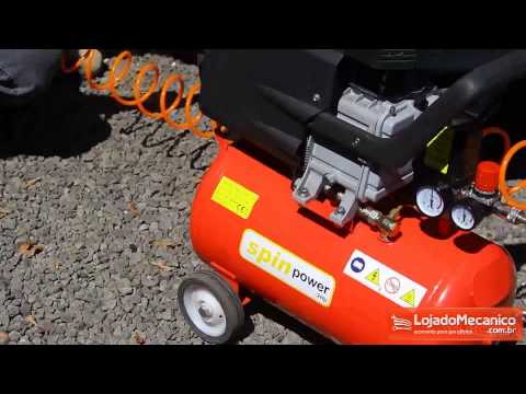 Compressor de Ar Spin Power 2 HP / 24 Litros - 110 V - Vídeo