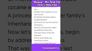 Miracle Wu-Tang Clan [Verse 2: Masta Killa] #rap #hiphop #wutangclan #lyrics