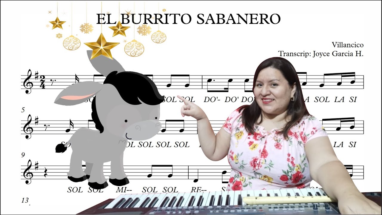 EL BURRITO SABANERO - (partitura) flauta, violín, guitarra, melódica, piano