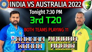 India vs Australia 3rd T20I Match 2022 | Match Details and Both Teams Playing 11 | IND vs AUS Match