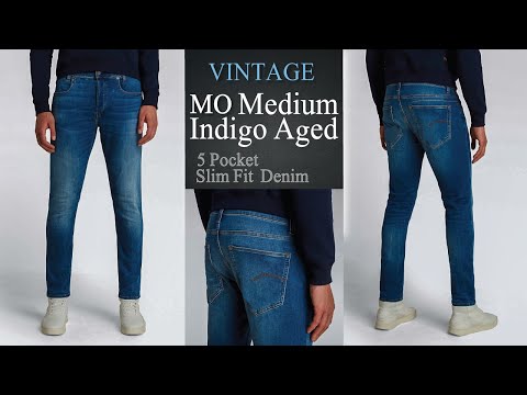 NAVY BLUE MEDIUM INDIGO AGED 5 Pocket Slim Fit Denim