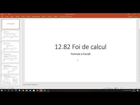 12.82 Foi de calcul - formule și funcții.