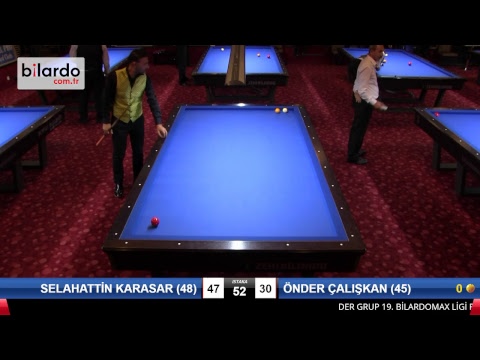 SELAHATTİN KARASAR (48) & ÖNDER ÇALIŞKAN (45) Bilardo Maçı - 19. BİLARDOMAX LİGİ FİNALLERİ-1. Tur