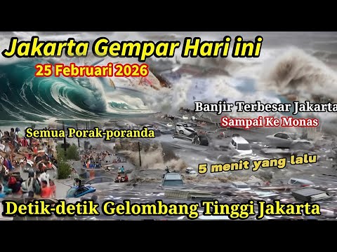 JAKARTA GEMPAR 25/2/2026! TANGGUL LAUT JAKUT JEBOL, BANJIR SAMPAI MONAS, GELOMBANG TINGGI JAKUT 2026