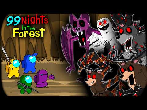 Among Us vs 99 Night in the Forest Roblox Monsters || ANIMATION