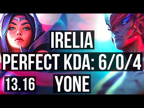IRELIA vs YONE (TOP) | 6/0/4, 400+ games, Dominating | KR Master | 13.16