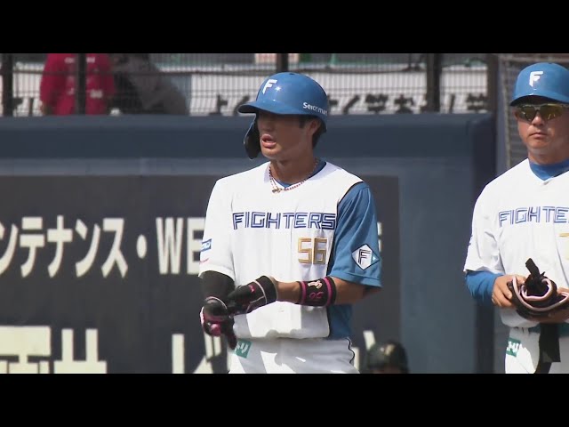 【ファーム】直球を捉えた!! ファイターズ・細川凌平 ライトへの同点タイムリーヒット!! 2024年8月21日 北海道日本ハムファイターズ 対 東北楽天ゴールデンイーグルス