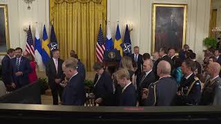 President Biden Signs Document for Sweden and Finland to Join NATO I LIVE