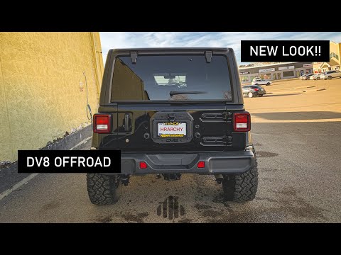 DV8 Spare Tire Delete Kit on the Jeep Wrangler w/ Backup Camera