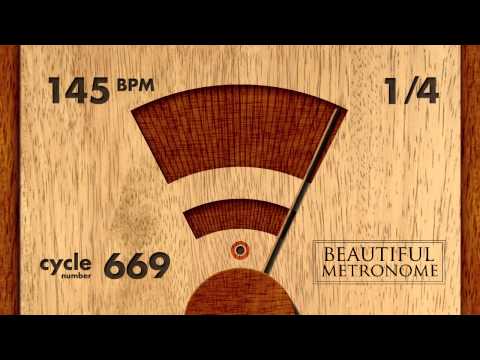 145 BPM 1/4 Wood Metronome HD