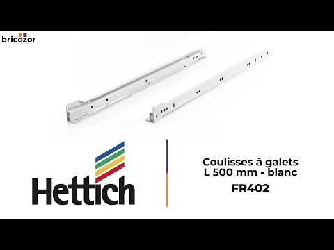Coulisses à galet FR 402 - charge 25 kg - sortie partielle HETTICH