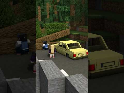 When Fallen Tree Blocking Road 😨  (Felix Animation)  #minecraftanimations  #minecraft #animation