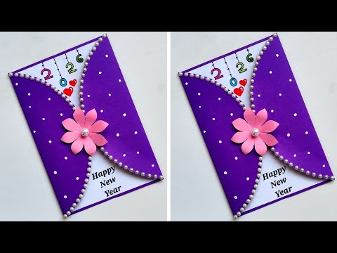 Happy New Year Card/DIY New Year Greeting Card/Happy New Year Card 2026/New Year Card making ideas