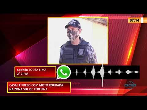 Casal é preso com moto roubada na zona sul de Teresina 29 10 2020