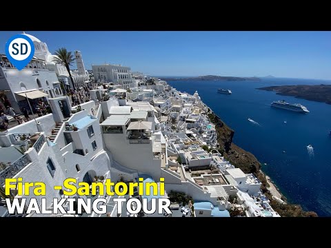 Fira, Santorini - passeio virtual a pé
