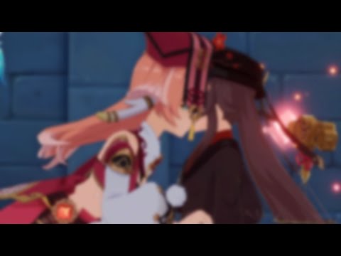 So me and my classmate tried to make Yanfei and Hu Tao kiss…