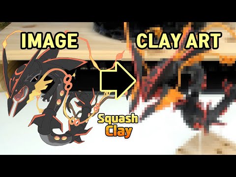 Pokémon Clay art - Shiny Mega Rayquaza Legendary Pokémon