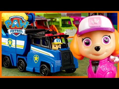 Fun Day at the Big Truck Pups HQ ⛽️- PAW Patrol - Toy Pretend Play Rescue for Kids