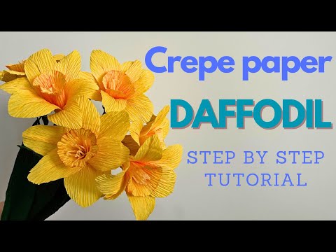 How To Make Realistic Daffodil Crepe Paper Flowers | Step By Step Tutorial